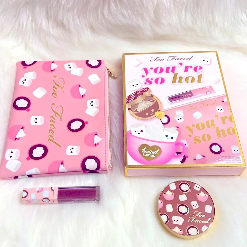 Too Faced “You’re So Hot” Bronzer and Lip Gloss Set NWT Excellent Con…
